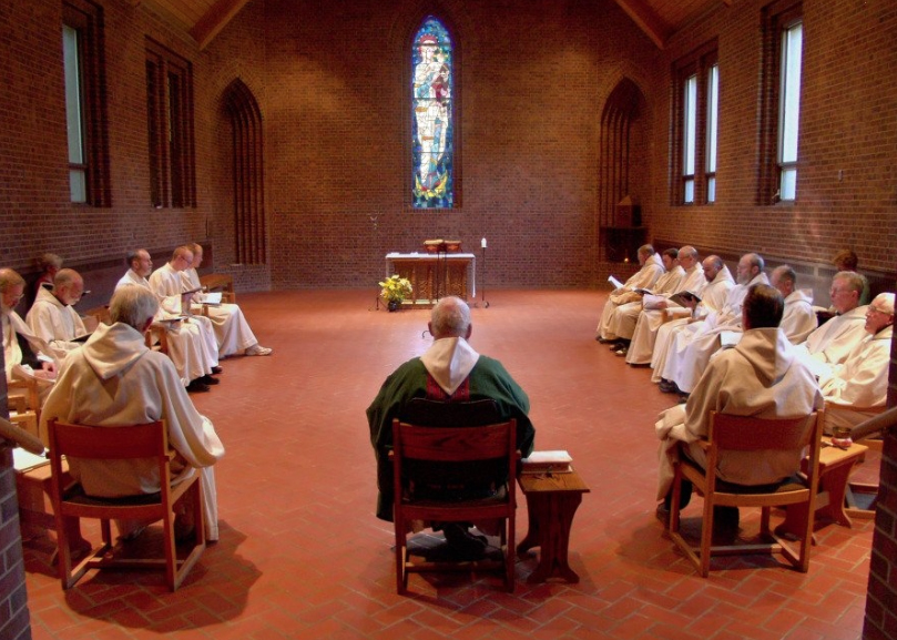 Monks at prayers